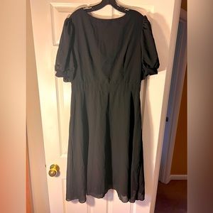 Short Bubble Sleeve, Black Dress, Size XL